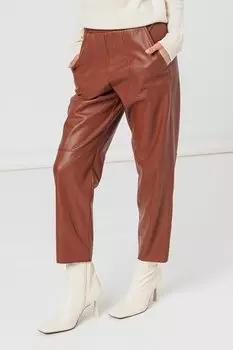 Брюки Creativo из экокожи выше щиколотки Max&Co, коричневый