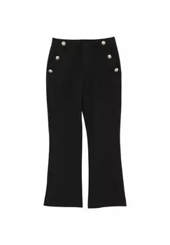 Брюки Cropped Flare Buttons Calliope, черный