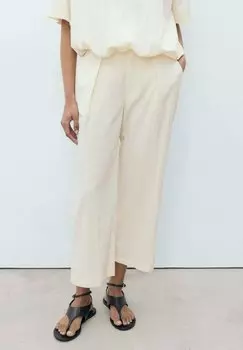 Брюки CROPPED Mango, бежевый