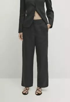 Брюки CROPPED Massimo Dutti, цвет mottled dark grey
