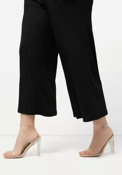 Брюки CULOTTE, STRUCTUUR, KUITLANG, RECHTE PIJPEN, ELASTISCHE BAND Ulla Popken, черный