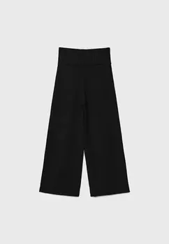 Брюки CULOTTES FOLD-OVER WAIST Stradivarius, черный