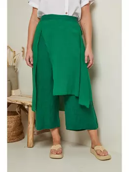 Брюки Curvy Lady Leinen Hose, зеленый