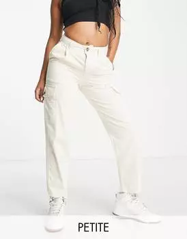 Брюки цвета экрю со складками и карманами Topshop Petite