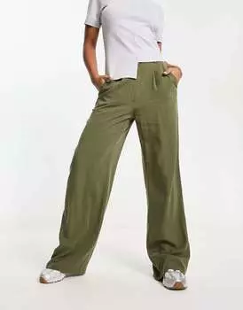 Брюки цвета хаки ASOS Dad