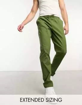 Брюки цвета хаки с резинкой на талии ASOS DESIGN