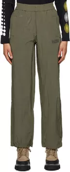 Брюки цвета хаки со шнурком GANNI