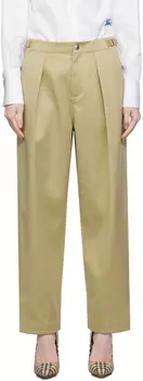 Брюки цвета хаки со складками Burberry