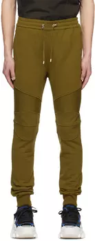 Брюки цвета хаки со вставками для отдыха Balmain