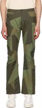 Брюки цвета хаки в технике пэчворк Caribou Bootcut John Elliott