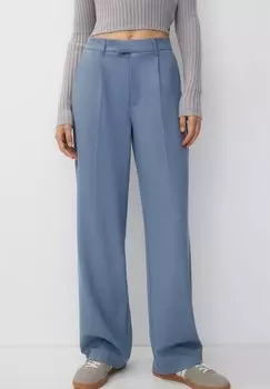 Брюки Darted Smart PULL&BEAR, цвет blue grey