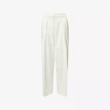Брюки Daytona The Frankie Shop плиссированные из шерсти, белый