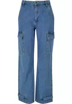Брюки DEF из ткани "DEF женские брюки-карго DEF джинсовая" (1 шт.), голубой