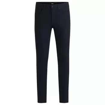 Брюки Delaware slim fit из эластичной ткани BOSS, темно-синий