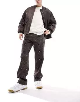 Брюки Dickies ellis с цветочным принтом, черные