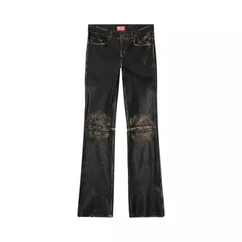 Брюки Diesel P-Blixia Distressed Leather Pants Deep Black, черный