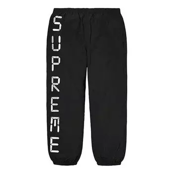 Брюки digital logo track pants 'black white' Supreme, черный