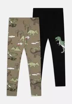 Брюки DINO UNISEX 2 PACK Leggings Lindex, хаки