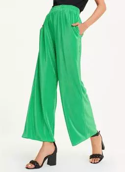 Брюки DKNY High Waisted Pleated Flare, зеленый