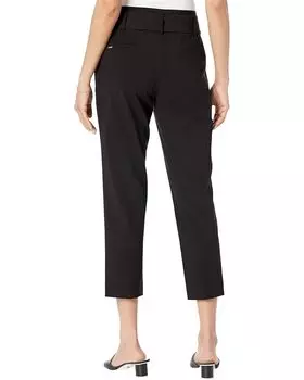 Брюки DKNY High-Waisted Tie Front Pants, черный
