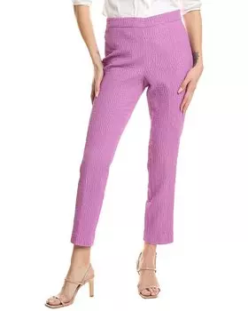Брюки длиной до щиколотки из текстурированного хлопкового жаккарда Natori с боковой молнией, розовый