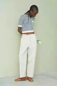 Брюки длиной до щиколотки с бочкообразными штанинами H&M, бежевый