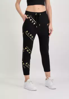 Брюки для бега Alpha Industries " Alpha Industries Women - Jogger AI Leg Jogger Foil AOP Wmn", цвет Black/Yellow Gold