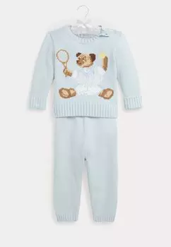 Брюки для бега BABY SET Polo Ralph Lauren, цвет beryl blue