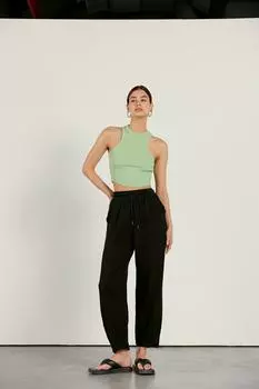 Брюки для бега из льняной смеси, черные VATKALI, черный