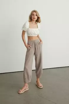 Брюки для бега из льняной смеси Бежевые VATKALI, коричневый