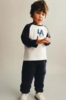 Брюки для бега карго ZARA, темно-синий