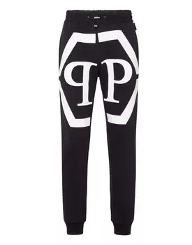 Брюки для бега с шестигранником Philipp Plein, цвет Black / White