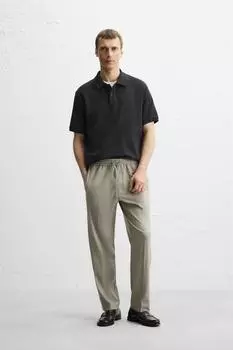 Брюки для бега трусцой с удобной посадкой на талии ZARA, цвет Apple green