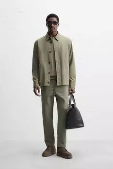 Брюки для бега трусцой с удобной посадкой на талии ZARA, цвет Light khaki