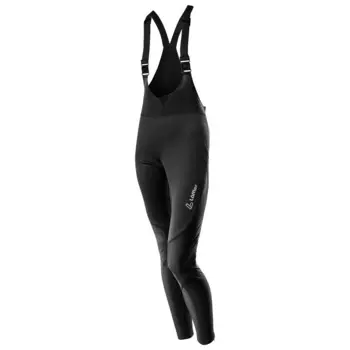 Брюки для беговых лыж Lffler Women's Warm Up Bib Windstopper Warm, черный