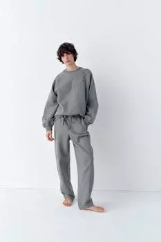 Брюки для близких плюшевых джоггеров ZARA, серый мергель
