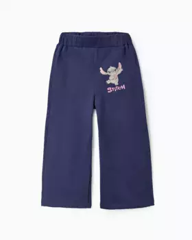Брюки для девочек из 100% хлопка с принтом Stitch Zippy, темно-синий