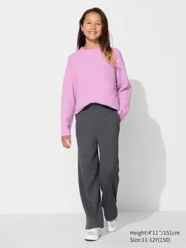 Брюки для девочек в рубчик Uniqlo, цвет 08 серый