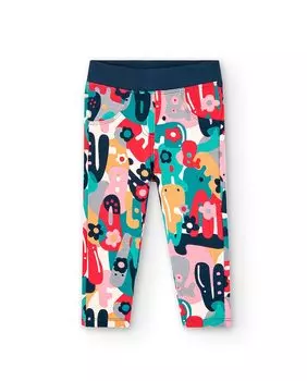 Брюки для девочки с абстрактным принтом и эластичной резинкой на талии Boboli, мультиколор