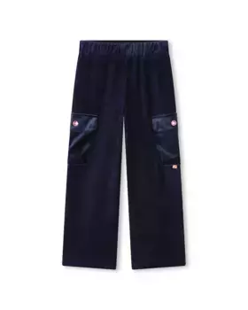 Брюки для девочки с эластичной резинкой на талии и карманами-карго Billieblush, темно-синий