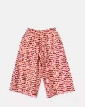 Брюки для девочки с эластичным поясом и принтом в виде рыбы Tutto Piccolo, красный