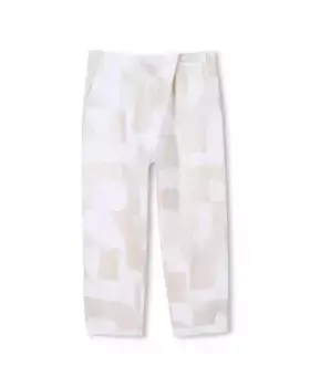 Брюки для девочки с золотым принтом вензеля DKNY, золотой