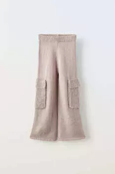 Брюки для девочки Zara Knit, пыльно-лиловый