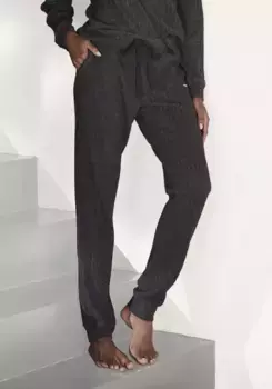 Брюки для дома LASCANA "брюки для отдыха", качественный ребристый, с практичными карманами, костюм для отдыха, антрацит