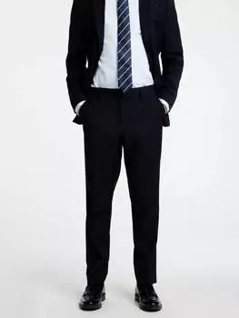 Брюки для костюма из мериноса slim fit SELECTED HOMME, темно-синий