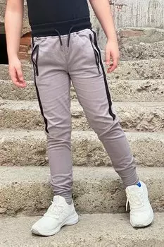 Брюки для мальчика с эластичной резинкой на талии и штанинах Pina Kids, серый