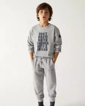 Брюки для мальчика с эластичной талией и задним карманом Ecoalf, серый