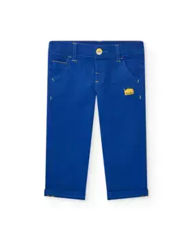 Брюки для мальчика с пятью карманами синего цвета с желтой строчкой Tuc tuc, синий
