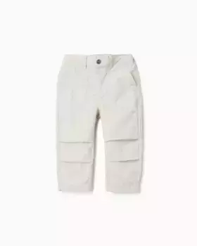 Брюки для мальчиков из нейлона со складками на коленях Zippy, бежевый