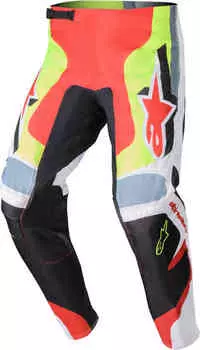 Брюки для мотокросса Fluid Agent Alpinestars, черный/желтый/красный